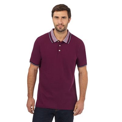 Maine New England Big and tall purple jacquard polo shirt
